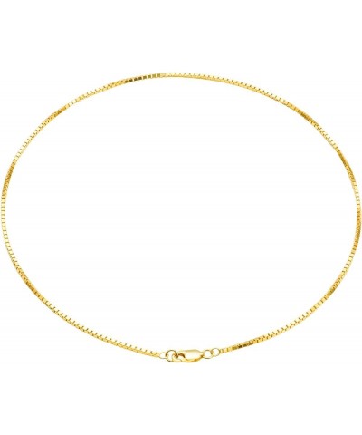 Box Chain Choker Layering Necklace | 18K Gold Plated Sterling Silver Gold Simple Necklace Minimalist Jewelry 14''-16'' Gold -...