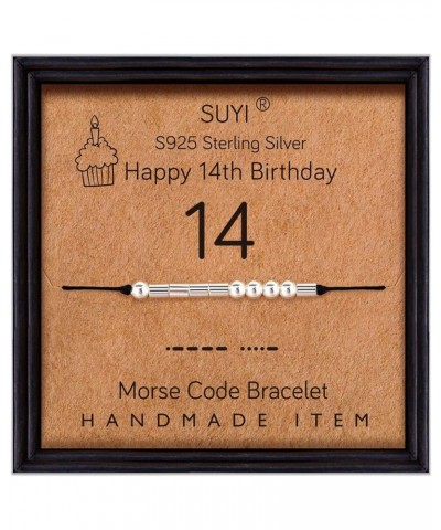 Morse Code Bracelet Birthday Gifts for Women Girls Sterling Silver Bracelet Birthday Jewelry for 12th 13th 14th 15th Sweet 16...