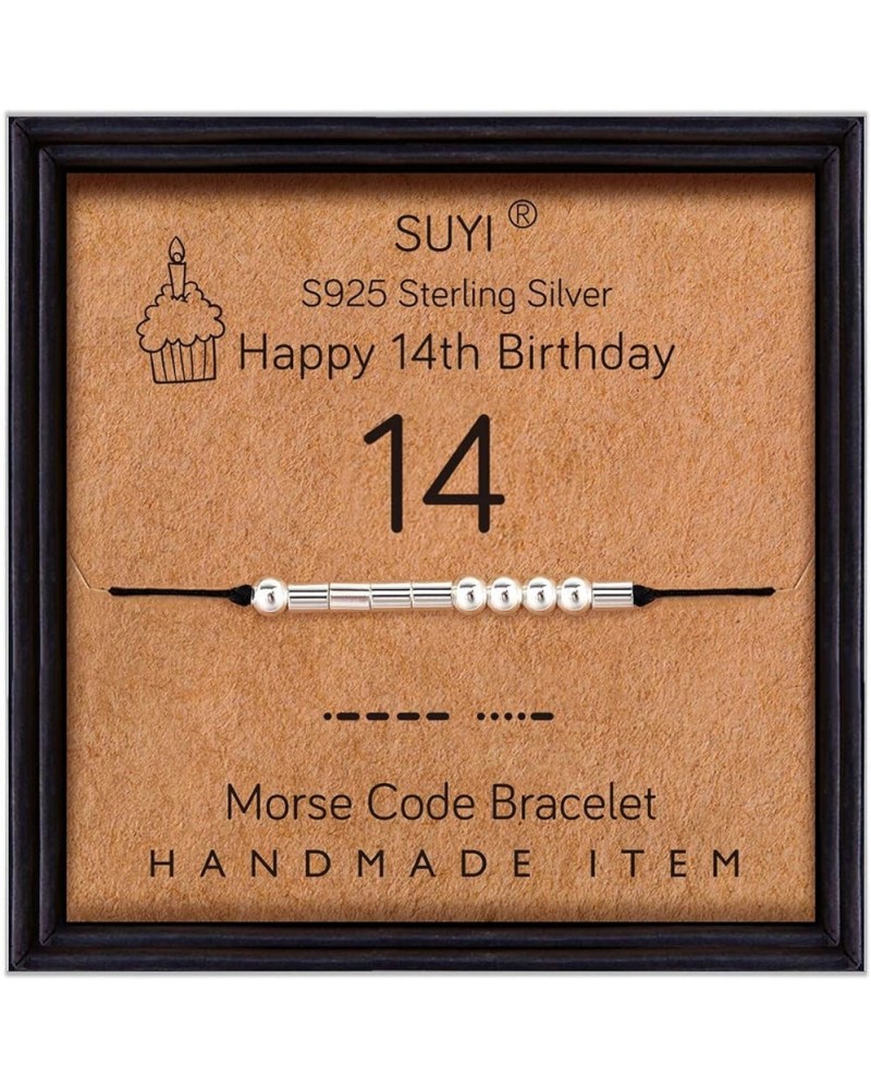 Morse Code Bracelet Birthday Gifts for Women Girls Sterling Silver Bracelet Birthday Jewelry for 12th 13th 14th 15th Sweet 16...