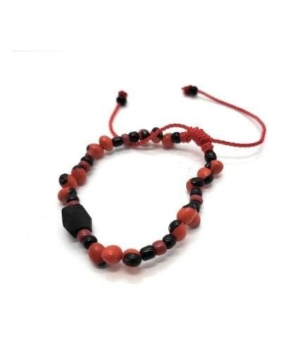 Ilde/Bracelet Ajustable de Cuentas - Santeria, Ifa, Orisha (Orunmila) Peonia & Asabache $9.89 Bracelets