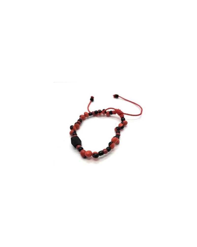 Ilde/Bracelet Ajustable de Cuentas - Santeria, Ifa, Orisha (Orunmila) Peonia & Asabache $9.89 Bracelets