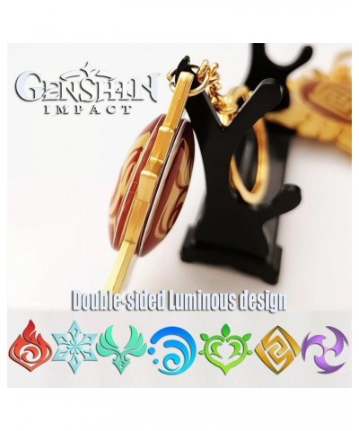 Genshin Impact Vision Keychain God's Eye Inazuma Luminous Keyring Style-14 $7.64 Necklaces