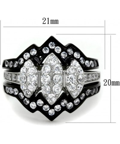 His Hers 4 Piece Black Ion Plated Stainless Steel Wedding Engagement Ring Band Set Size Women's 05 Men's 13 $16.25 Sets