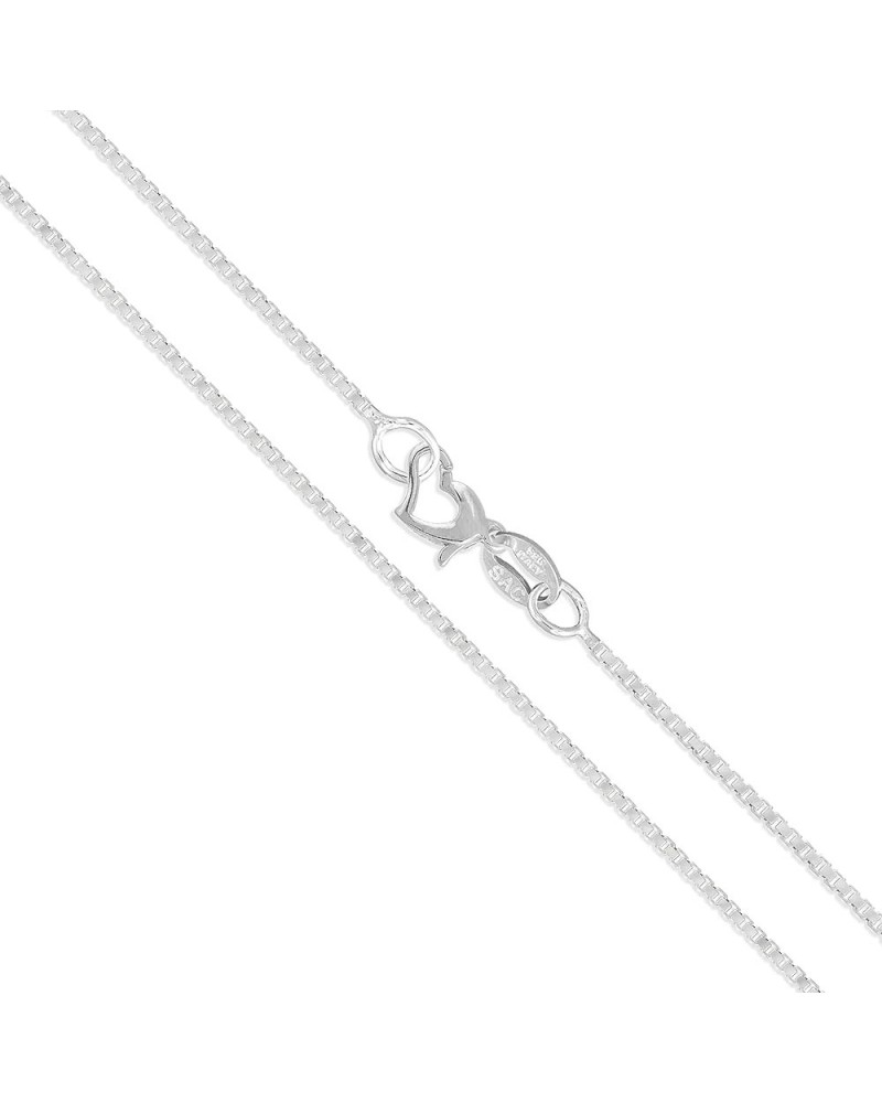 CHOOSE YOUR CLASP Sterling Silver 1mm Box Chain Necklace 14.0 Inches Heart Clasp $10.97 Necklaces