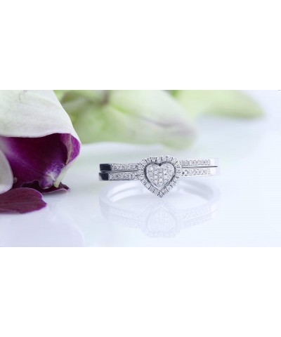 0.23 Carat (ctw) Round White Diamond Heart Shaped Engagement Ring Set for Women in 925 Sterling Silver 5 Sterling Silver $52....