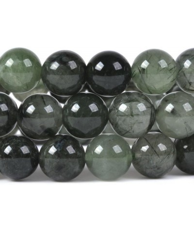 Gem Semi Precious Gemstone 8mm Round Beads Stretch Bracelet 7 Inch Unisex Green Rutilated Quartz $9.89 Bracelets