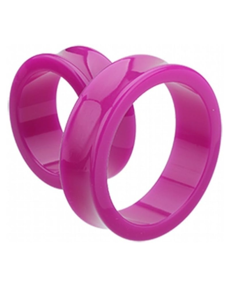 Supersize Neon Colored Acrylic Double Flared Ear Gauge Tunnel Plug Earrings 1-7/8" (48mm), Purple $11.48 Body Jewelry