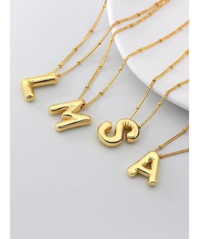 Stainless Steel/Gold Plated Balloon Initial Necklaces for Women Bubble Letter A-Z Pendant with Dainty Chain Girlfriend Birthd...