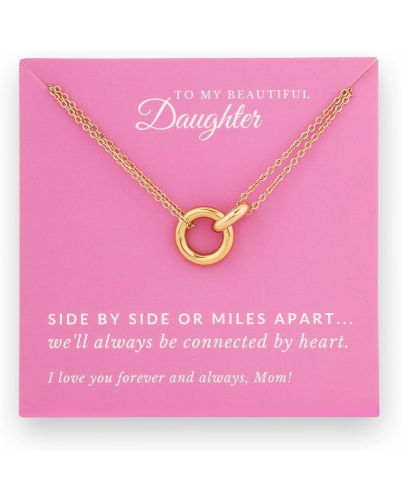 To My Daughter Necklace Gifts from Mom, Daughter and Mother Necklace Jewelry Interlocking Card D3.PK $7.40 Necklaces