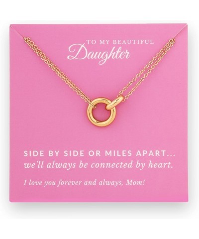 To My Daughter Necklace Gifts from Mom, Daughter and Mother Necklace Jewelry Interlocking Card D3.PK $7.40 Necklaces