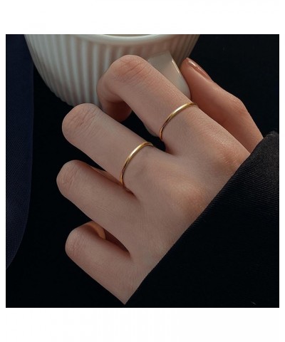 1mm 2mm 4mm 925 Sterling Silver Gold Rings for Women Men High Polish 18k Gold Filled Stackable Band Rings Gold Wedding Band S...