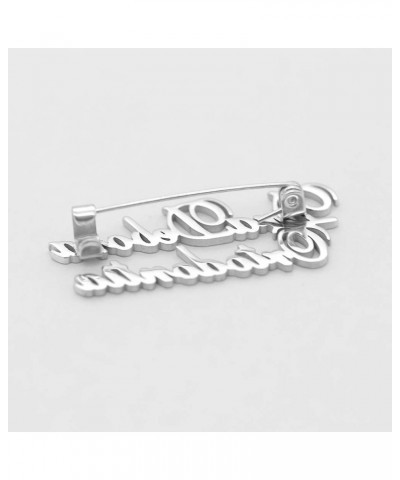 Personalized Initial 2 Name Brooches Pin Custom Alphabet Monogram Lapel Pin Women Badge Banquet Accessories Silver $11.51 Bro...