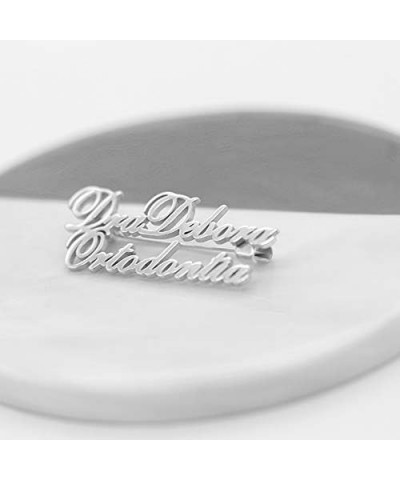 Personalized Initial 2 Name Brooches Pin Custom Alphabet Monogram Lapel Pin Women Badge Banquet Accessories Silver $11.51 Bro...