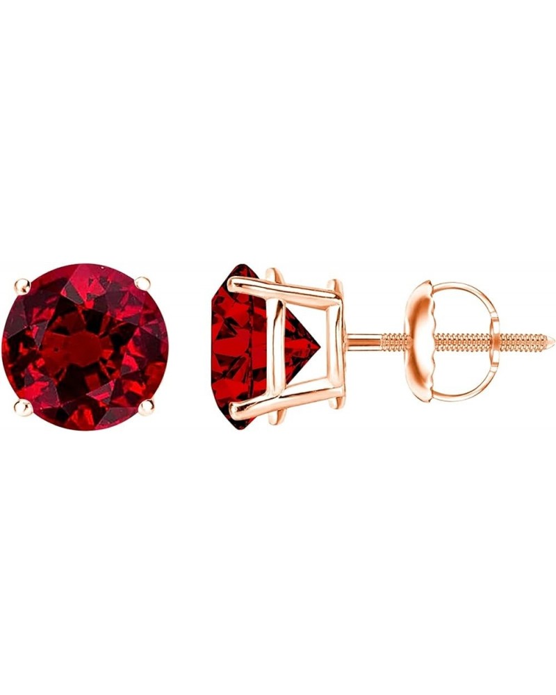 1/2-10 Carat Total Weight Ruby Stud Earrings 4 Prong Screw Back Rose Gold 3.0 carats $174.68 Earrings