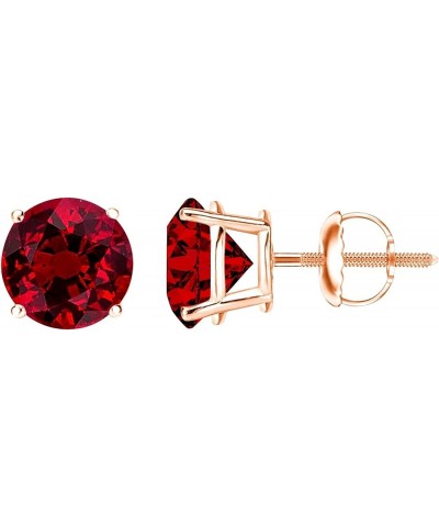 1/2-10 Carat Total Weight Ruby Stud Earrings 4 Prong Screw Back Rose Gold 3.0 carats $174.68 Earrings