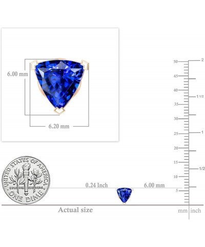 5.5x5.5mm Trillion Lab Created Blue Sapphire Solitaire Stud Earrings for Women in 10K Gold Rose Gold Push Back $30.32 Earrings