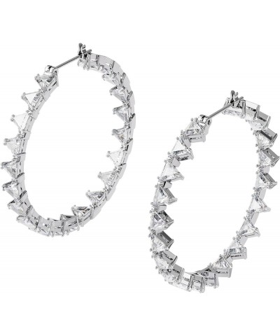 Ortyx, Earrings and Bracelet Crystal Jewelry Collection, Clear Crystals, Rhodium Finish Hoop Earrings - Rhodium Tone $42.71 B...