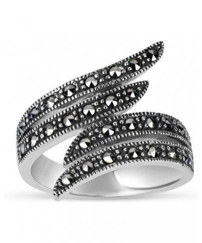 Sterling Silver Marcasite Bypass Ring $13.50 Rings