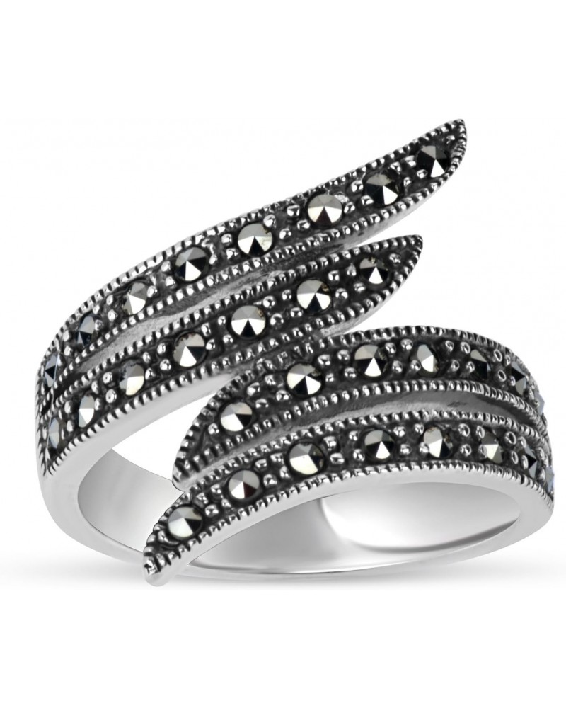 Sterling Silver Marcasite Bypass Ring $13.50 Rings