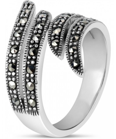 Sterling Silver Marcasite Bypass Ring $13.50 Rings