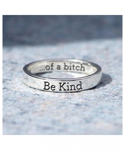 Be Kind Ring, Be Kind of A Bitch Ring for Women Inspirational Motivational Stainless Steel Band Friendship Gift Jewelry 8 sli...