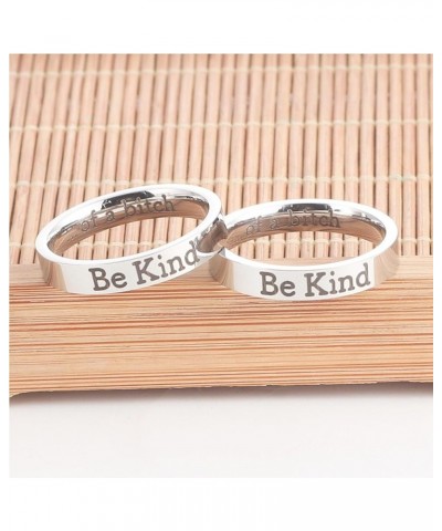 Be Kind Ring, Be Kind of A Bitch Ring for Women Inspirational Motivational Stainless Steel Band Friendship Gift Jewelry 8 sli...