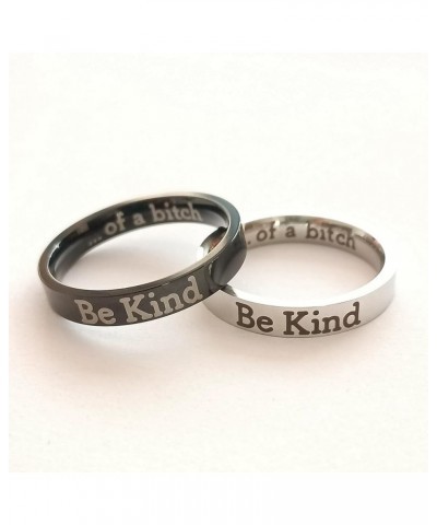 Be Kind Ring, Be Kind of A Bitch Ring for Women Inspirational Motivational Stainless Steel Band Friendship Gift Jewelry 8 sli...