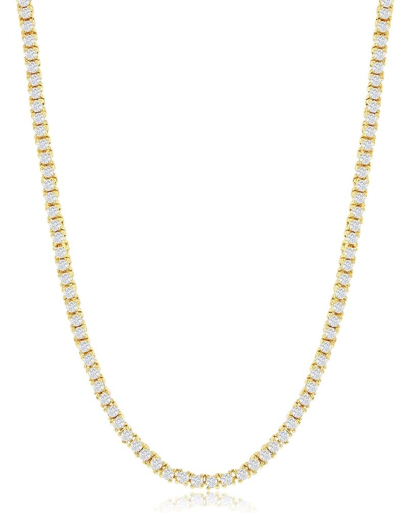 Women's Magnificent 2mm Round Cubic Zirconia Tennis Necklace Yellow 18 Inches $26.99 Necklaces