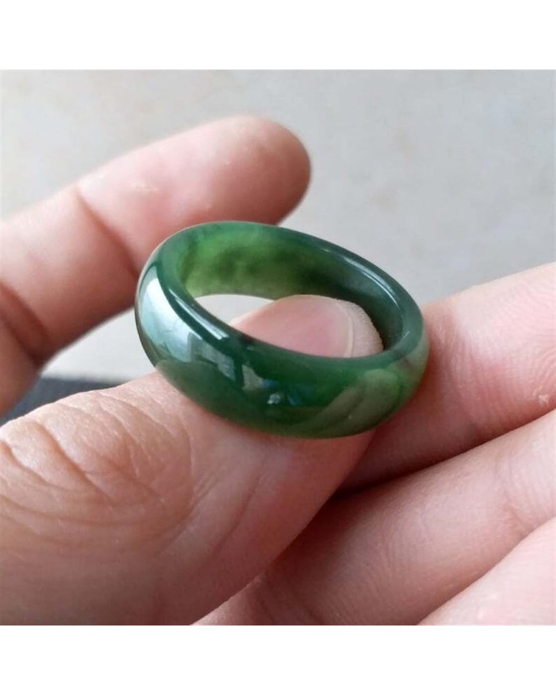 Natural Green Nephrite Narrow Band Ring Canadian Jade Greenstone Jewelry Gift (Ring Size : 5) 5 $10.00 Rings