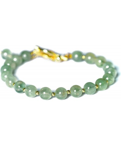 6mm Quartz Crystal Beads Bracelet for Women, Natural Gemstone Birthday Gift, OT Toggle Clasp Easy Adjustable 7.4 Prehnite 7.4...