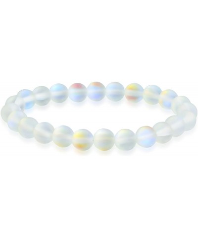 Natural Multi Color Semi Precious Gemstone Round Bead 8MM Strand Stackable Stretch Bracelet For Women Men Teen Unisex Created...