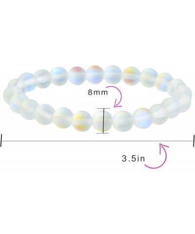 Natural Multi Color Semi Precious Gemstone Round Bead 8MM Strand Stackable Stretch Bracelet For Women Men Teen Unisex Created...