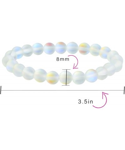 Natural Multi Color Semi Precious Gemstone Round Bead 8MM Strand Stackable Stretch Bracelet For Women Men Teen Unisex Created...