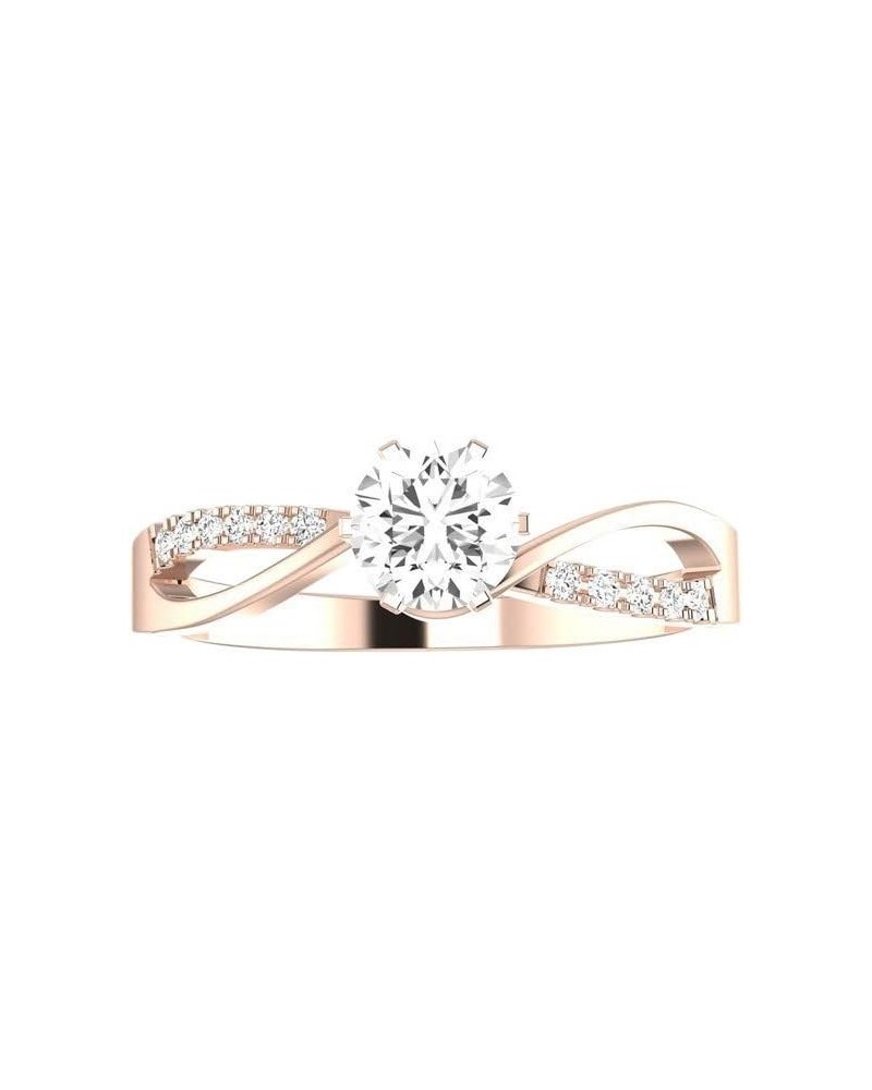 14K White Gold 1.08 Carat LAB GROWN DIAMOND Elegant Twisting Split Shank Round Cut Diamond Engagement Ring (G-H Color VS1-VS2...