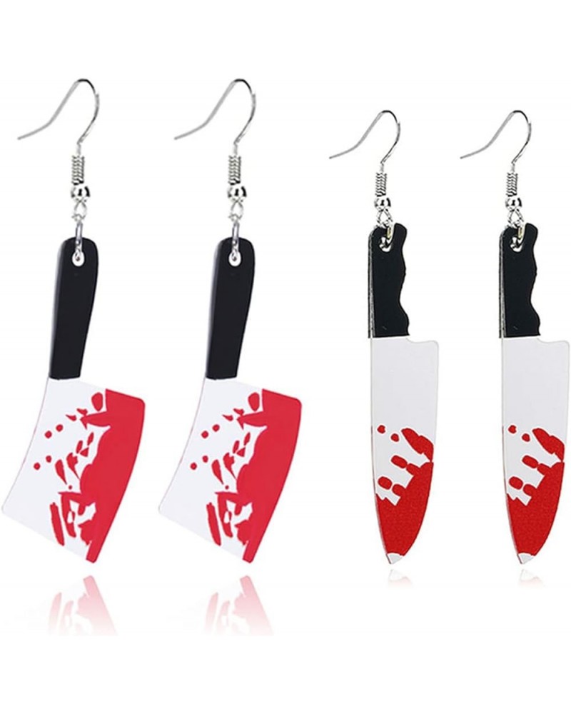 Horror Skeleton Knife Acrylic Dangle Drop Earrings for Women Girls Punk Unique Gothic Earrings Gothic Knives Dangling Charm F...