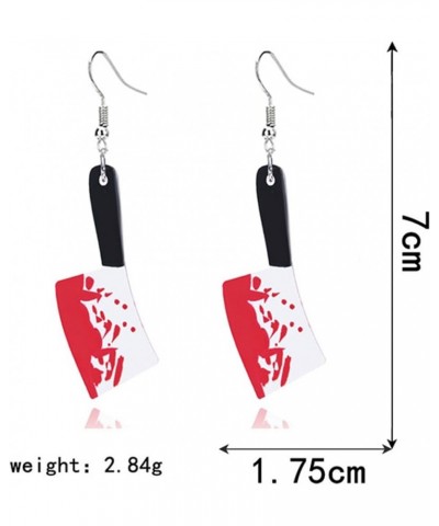 Horror Skeleton Knife Acrylic Dangle Drop Earrings for Women Girls Punk Unique Gothic Earrings Gothic Knives Dangling Charm F...