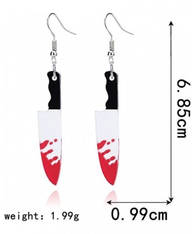 Horror Skeleton Knife Acrylic Dangle Drop Earrings for Women Girls Punk Unique Gothic Earrings Gothic Knives Dangling Charm F...