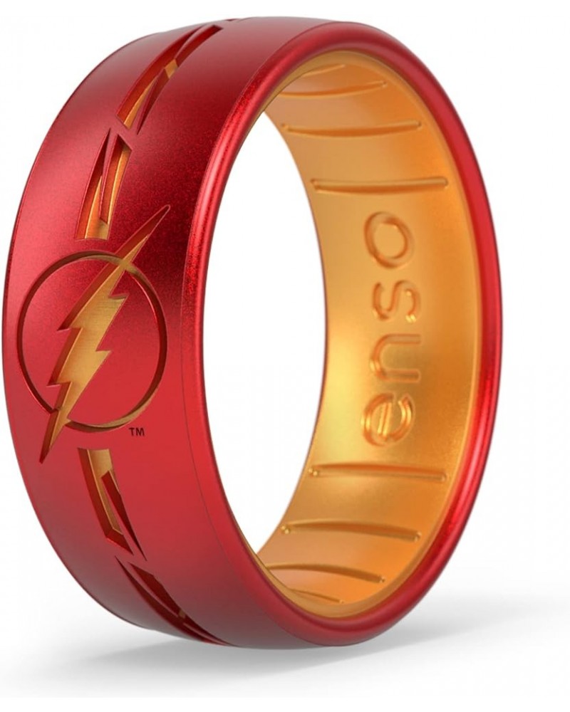 DC Comics Collection - Etched Silicone Ring - Comfortable, Breathable, and Safe - Batman, Superman, The Flash, and Wonder Wom...