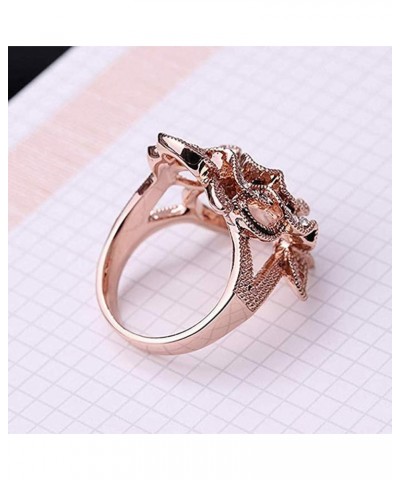 Fashion Black Marcasite Ring Vintage Jewelry Silver Rings for Women Rose Gold $7.64 Rings