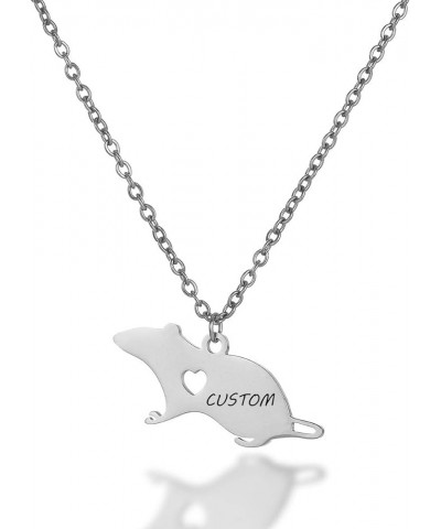 Stainless Steel Cute Mouse Rat Charm Necklace for Women Jewelry custom steel $8.47 Necklaces