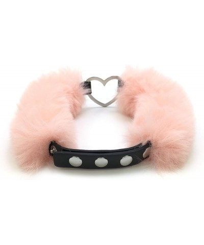 Detachable Fluffy Heart Pendant Choker Necklace Collar for Women and Men Pink 1 $10.39 Necklaces