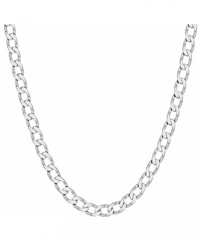 Diamond Cut Edge Curb Link Chain Necklace 24k Real Gold Plated 20 inches 4mm White Gold $31.56 Necklaces