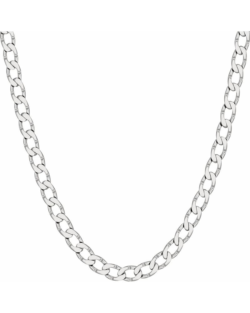 Diamond Cut Edge Curb Link Chain Necklace 24k Real Gold Plated 20 inches 4mm White Gold $31.56 Necklaces