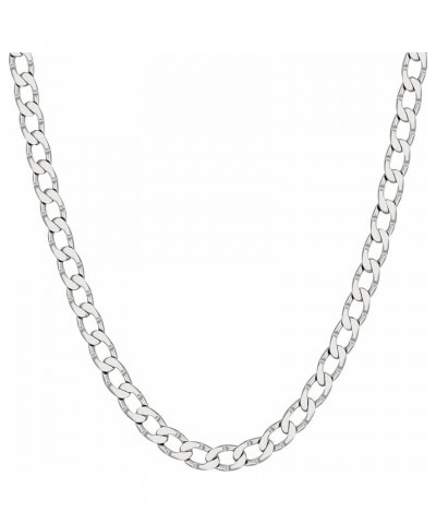 Diamond Cut Edge Curb Link Chain Necklace 24k Real Gold Plated 20 inches 4mm White Gold $31.56 Necklaces