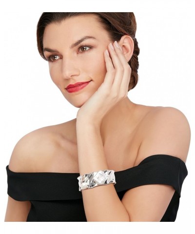 Bezel-Set Cultured Baroque and Button Pearl Cuff Bracelet in Sterling Silver 8.5 Inches $86.58 Bracelets