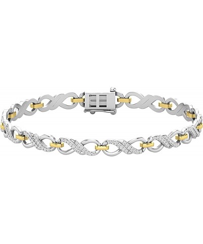 0.52 Carat (ctw) Round White Diamond Ladies Infinity Tennis Link Bracelet 1/2 CT | Available in 10K/14K/18K Gold White Diamon...