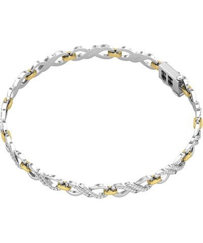 0.52 Carat (ctw) Round White Diamond Ladies Infinity Tennis Link Bracelet 1/2 CT | Available in 10K/14K/18K Gold White Diamon...