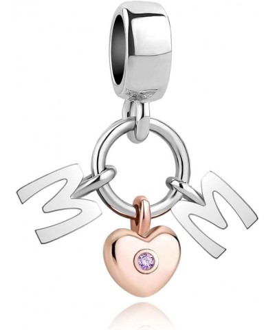 Heart Love Mom Forever Charm for Mother Compatible with Pandora Bracelets Mom-Heart $8.69 Bracelets