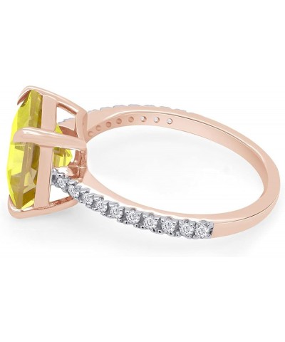 Jewel Zone US Asscher Cut Canary Yellow White Cubic Zirconia Ring in 14k Gold Over Sterling Silver rose-gold-plated-silver $2...