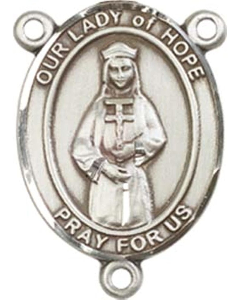 Sterling Silver Catholic Patron Saint Rosary Centerpiece Medal, 3/4 Inch Our Lady of Hope $39.21 Pendants